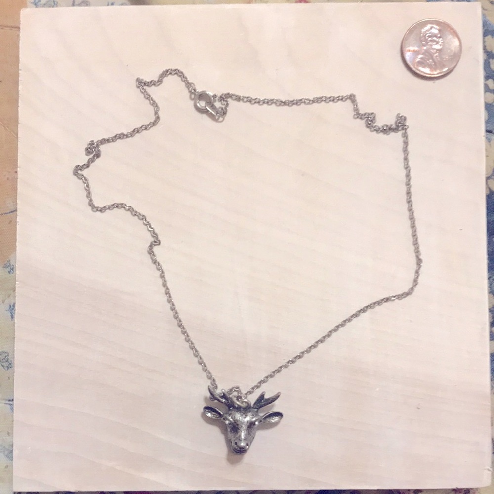 Silver reindeer necklace